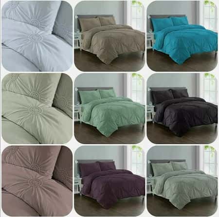 Pintuck Sunflower Diamonds Design Luxury Duvet Cover Set Regular price £25.00