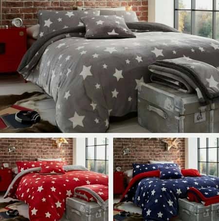 Luxury Star Pattern Duvet Cover Set (Super Soft Cozy Teddy Fleece)