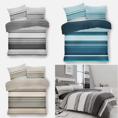 Luxurious Hudson Stripes Printed Design Duvet Set