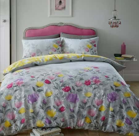 Luxury Chloe Floral Flannel 100% Brushed Cotton Duvet Set