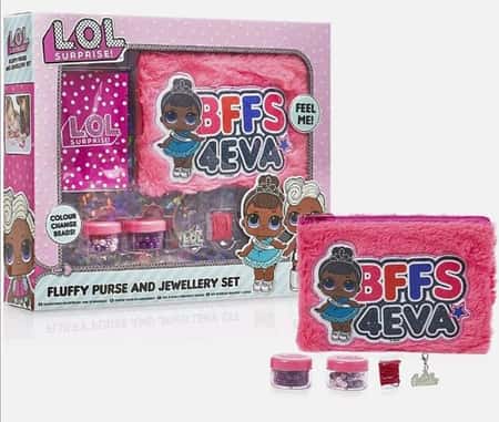 L.O.L. Surprise! Jewellery Making Kit for Girls with Fluffy Pink Purse
