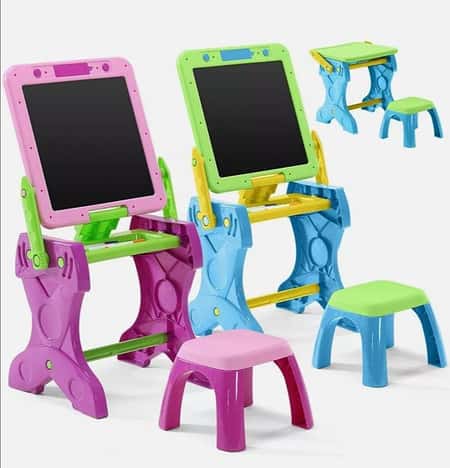 Kids Drawing Board Folding 2-in-1 Studio Easel Desk