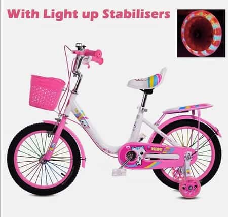 16 Inch Pink Kids Bike For Girls Bicycle Cycling W/ Stabilisers