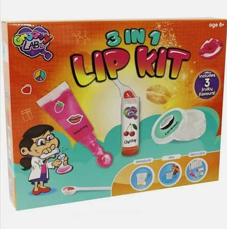 Grafix 3 in 1 Lip Kit Make Your Own Lip Gloss Balm Fruity Flavours