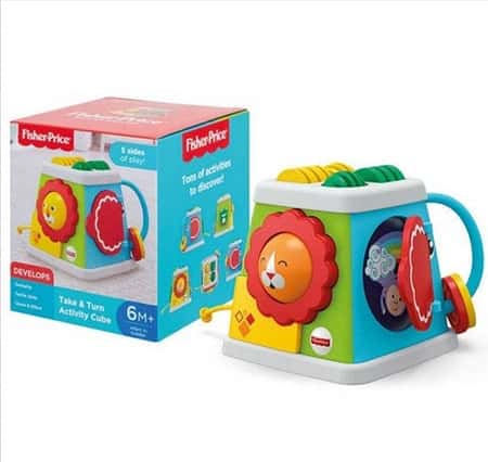 FISHER PRICE TAKE & TURN ACTIVITY CUBE DEVELOPMENT BABY TOY
