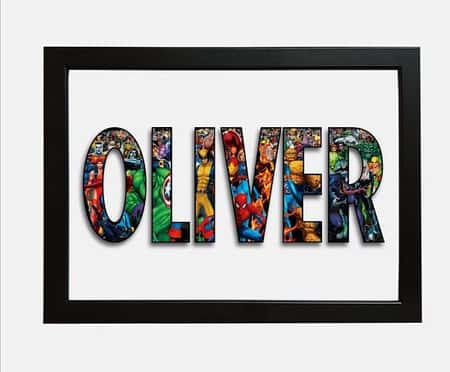Personalised MARVEL NAME Word Art