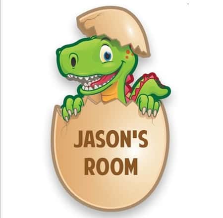Personalised Dinosaur Bedroom Door Plate