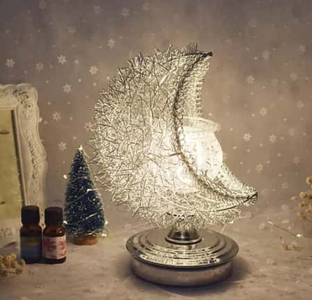 Electric Aroma Candle Wax Burner 3D Moon Glass Lamp