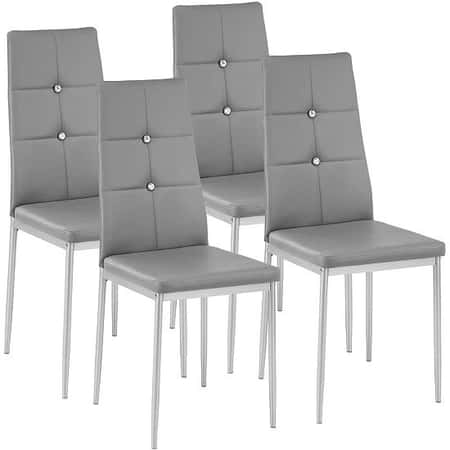 Set of 4 Glam Grey Dining Chairs £113 - 7 FIVE STAR REVIEWS on our website