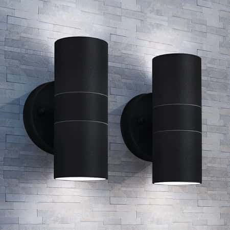 Outdoor Wall Lights x 2 Stainless Steel Up/Downwards £36