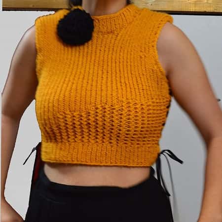 Hand knitted crop top