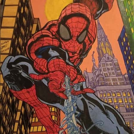 Spiderman acrylic painting on canvas
