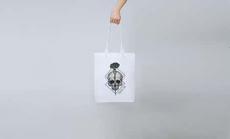 Flower Skull Tote Bag
