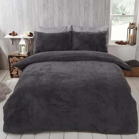 Teddy Duvet Cover Set - Charcoal Grey