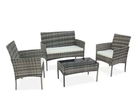 4 Piece Rattan Garden Set