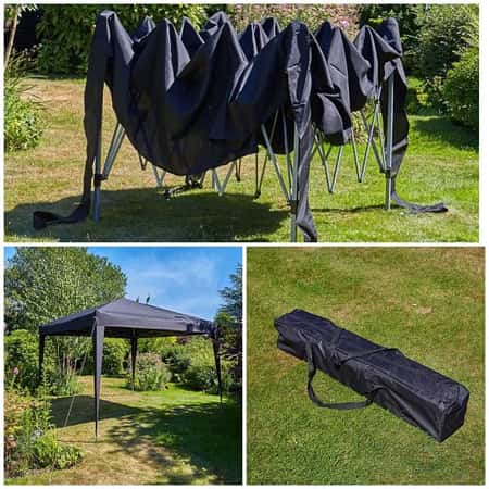 Pop Up Gazebo Black also available in grey