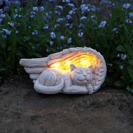 Solar Stone Effect Memorial Cat Light