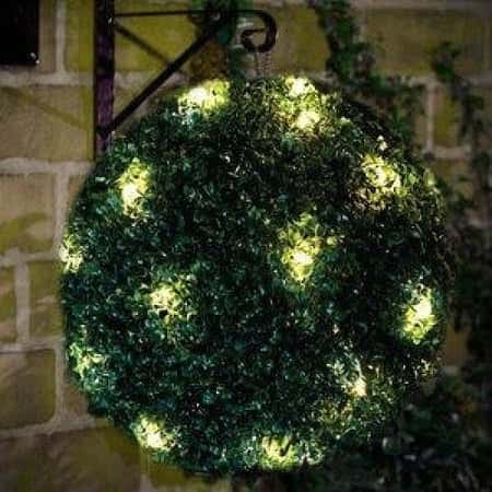 28cm Solar Topiary Ball Green x2 (free p&p)