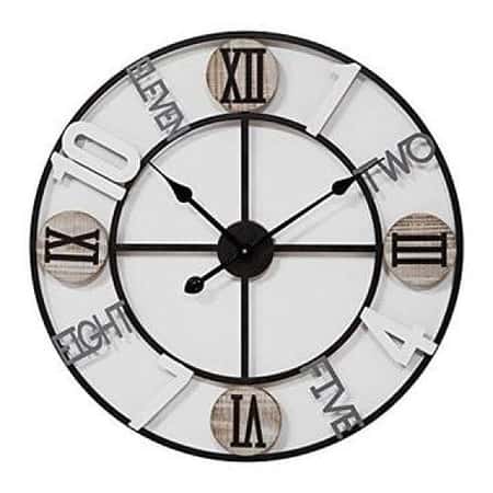 Cut Out Metal Wall Clock Mixed Dial 62.5cm (free p&p)