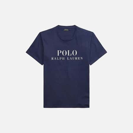 SAVE £12.00 - Polo Ralph Lauren Men's Liquid Cotton Branded Crewneck T-Shirt - Cruise Navy!