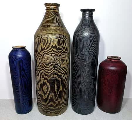 Handmade wooden vases
