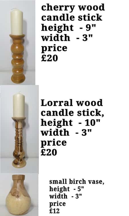 Handmade wooden candlesticks