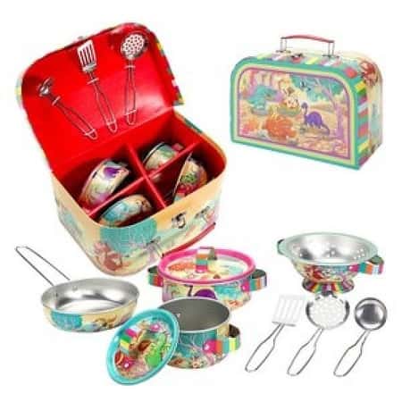 Dinosaur Metal Kitchenware Set with Carry - 10 Pcs