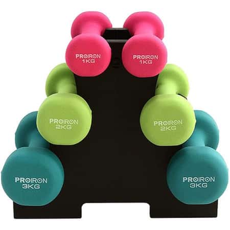 NEOPRENE DUMBBELL SET - 2X 1KG 2X 2KG + 2X 3KG ****** SPECIAL OFFER******