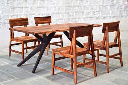 Handcrafted Solid Wood Dining Chair Pair on Limited Sale; Only 12 Pairs left! Hurry now!
