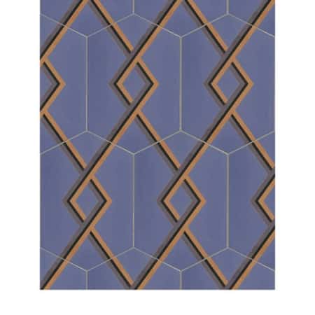 Jigsaw Hopscotch Encaustic By Neisha Crosland Denim Ochre