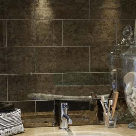 Rococo Mirror Glass Bronze Tiles