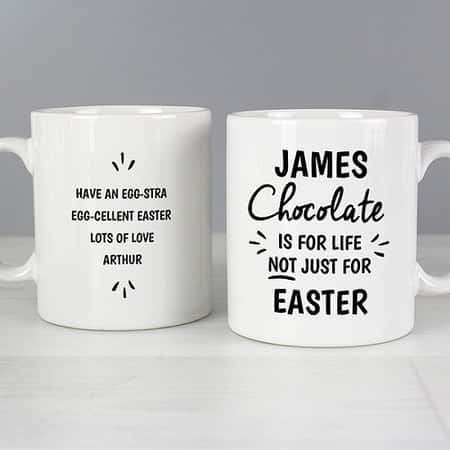 £11.99 - Free UK Delivery - Personalised Chocolate Is For Life Easter Mug