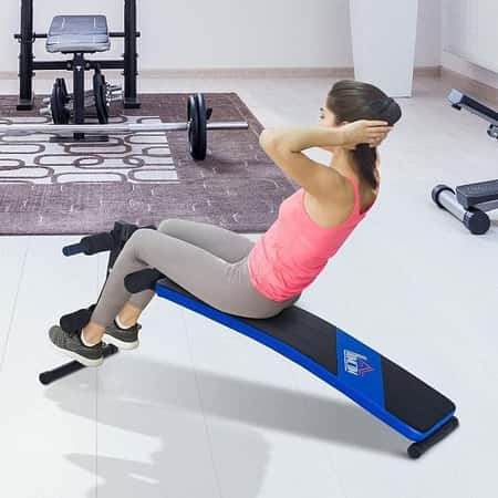 Sit Up Bench Folding Abdominal Crunch Home Fitness Indoor Trainer Exercise Workout Machine - Black
