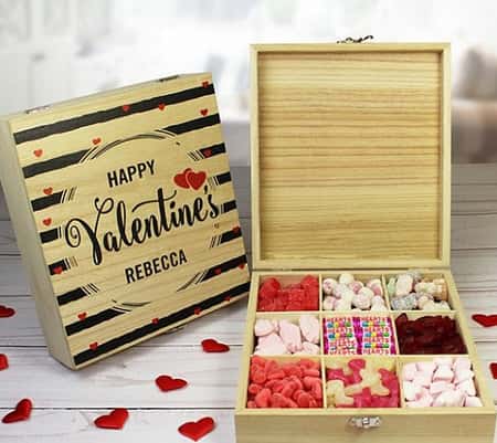 WAS £31.99 NOW £28.99 - Free UK Delivery -  Valentine - Wooden Sweet Box