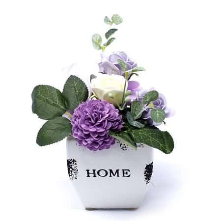 £14.99 Free UK Delivery - Soft Lavender Soap Bouquet Petite Flower Pot
