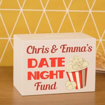 £17.99 Free UK Delivery - Date Night Wooden Money Box