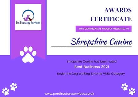 Pet Directory Awards - Best dog walking and home visit business 2021