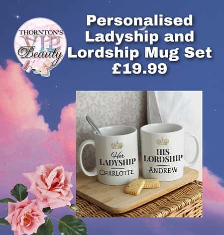 Personalised Ladyship and Lordship Mug Set
