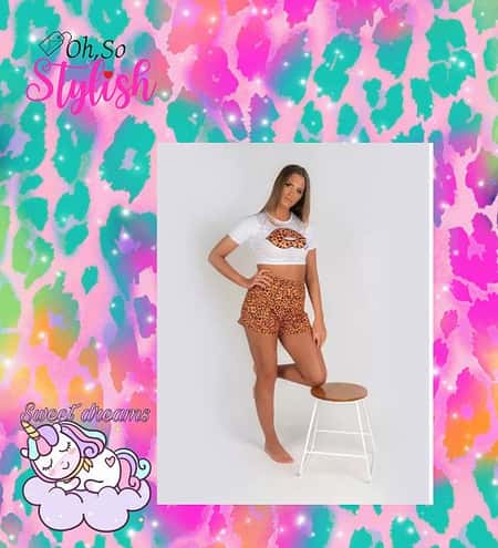 Heart Leopard Print PJ Set