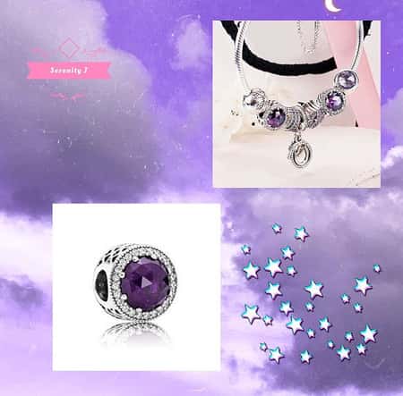 925 Sterling Silver Purple Faceted Round Charm