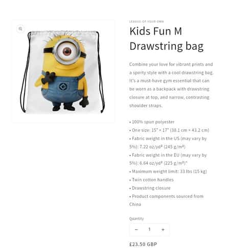 Kids Drawstring BackPack