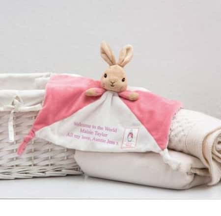 WAS £27.99 NOW £24.99 Free UK Delivery - Flopsy Comfort Blanket Personalised
