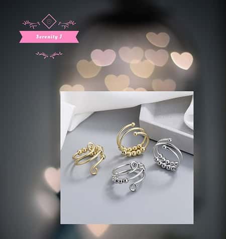 Adjustable Aluminium Beaded Spinner Ring - 2 Designs