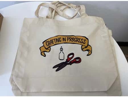 Crafting in Progress Beige Totebag