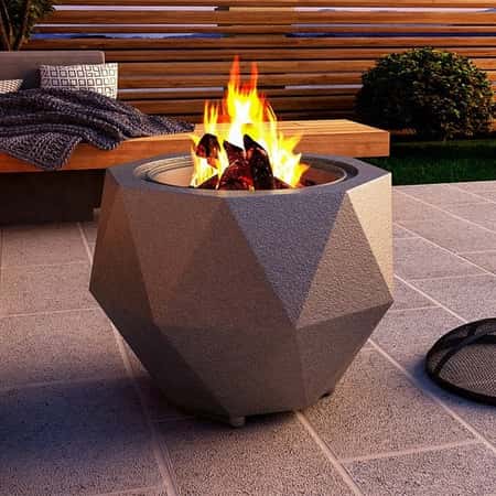 SAVE £5.00 - Outdoor Polyhedral Fire Pit - Grey!