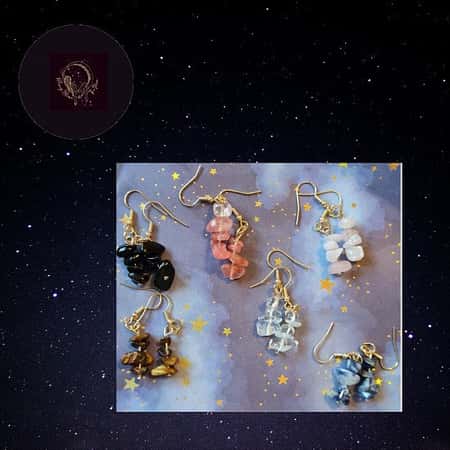 Dangle Crystal Chip Earrings