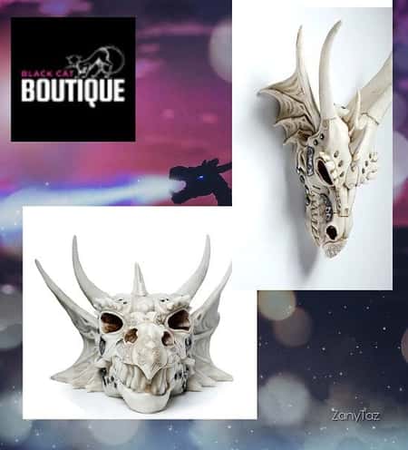 Dragon Skull Decoration with Metallic Detail