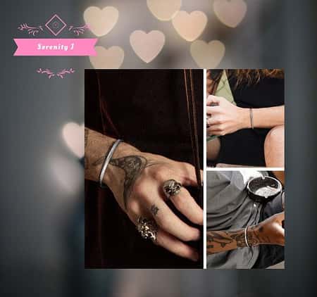 Stainless Steel Nordic Cuff Bangle - 4 Colours, 2 Sizes