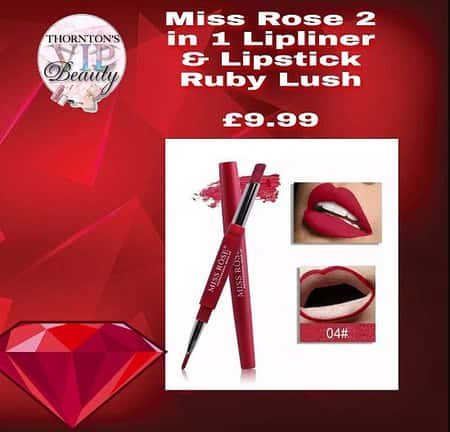 Miss Rose 2 in 1 Lipliner & Lipstick Ruby Lush