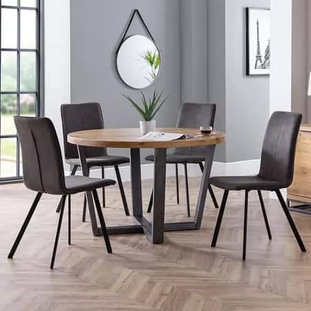 SAVE - Julian Bowen Brooklyn Round Dining Set with Monroe Chairs